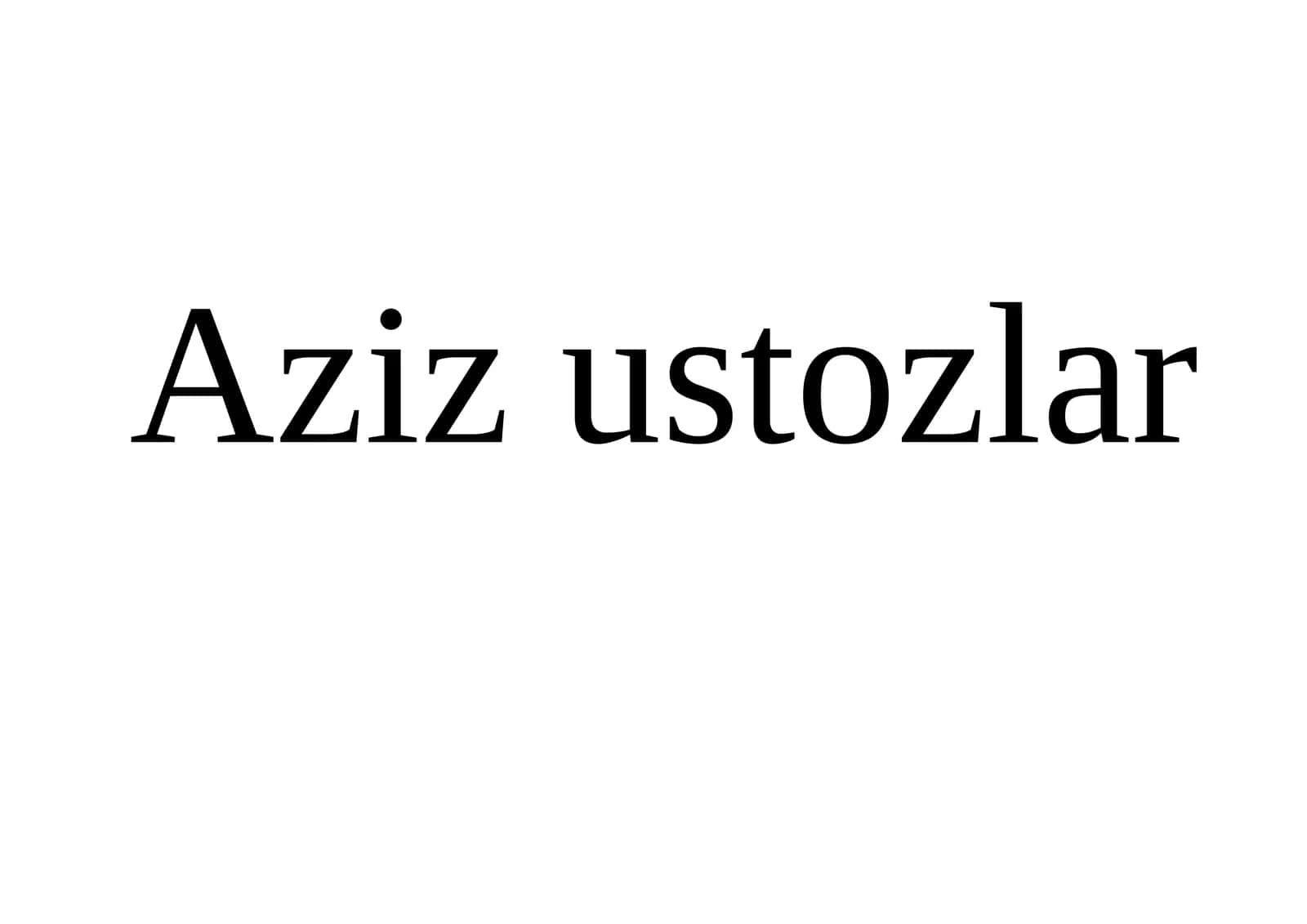 Aziz ustozlar 1