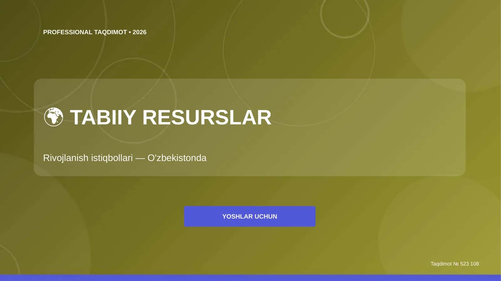 Tabiiy resurslar: rivojlanish istiqbollari 1