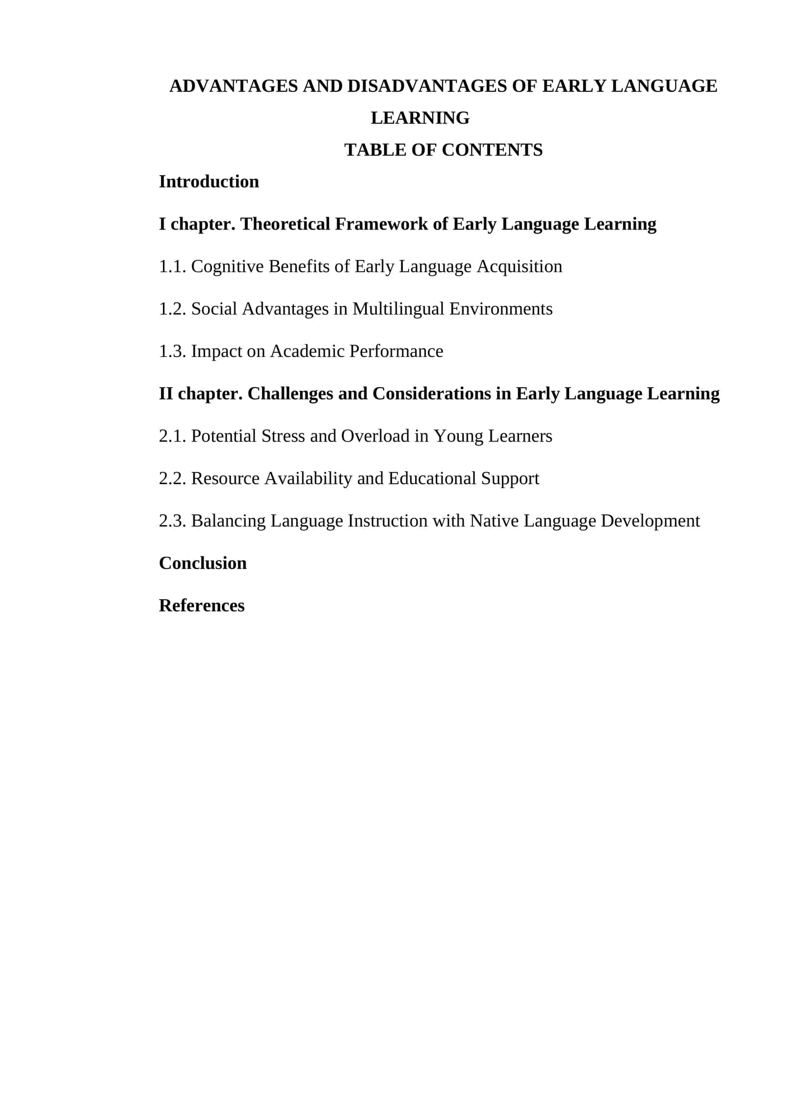 ADVANTAGES AND DISADVANTAGES OF EARLY LANGUAGE LEARNING 1