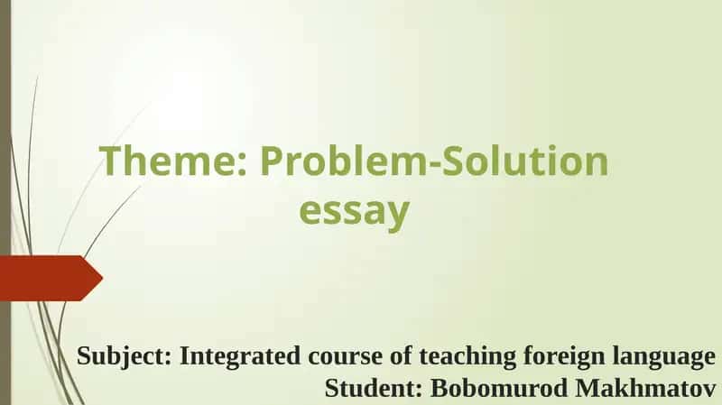 Problem-Solution essay 1