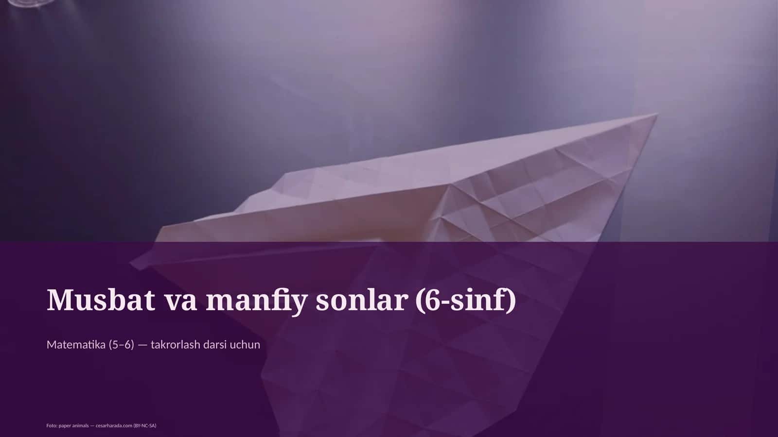 Musbat va manfiy sonlar (6-sinf) 1