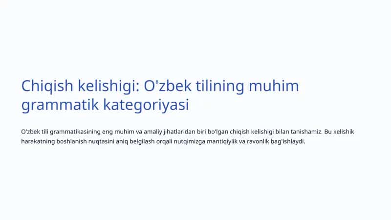 Chiqish kelishigi 1