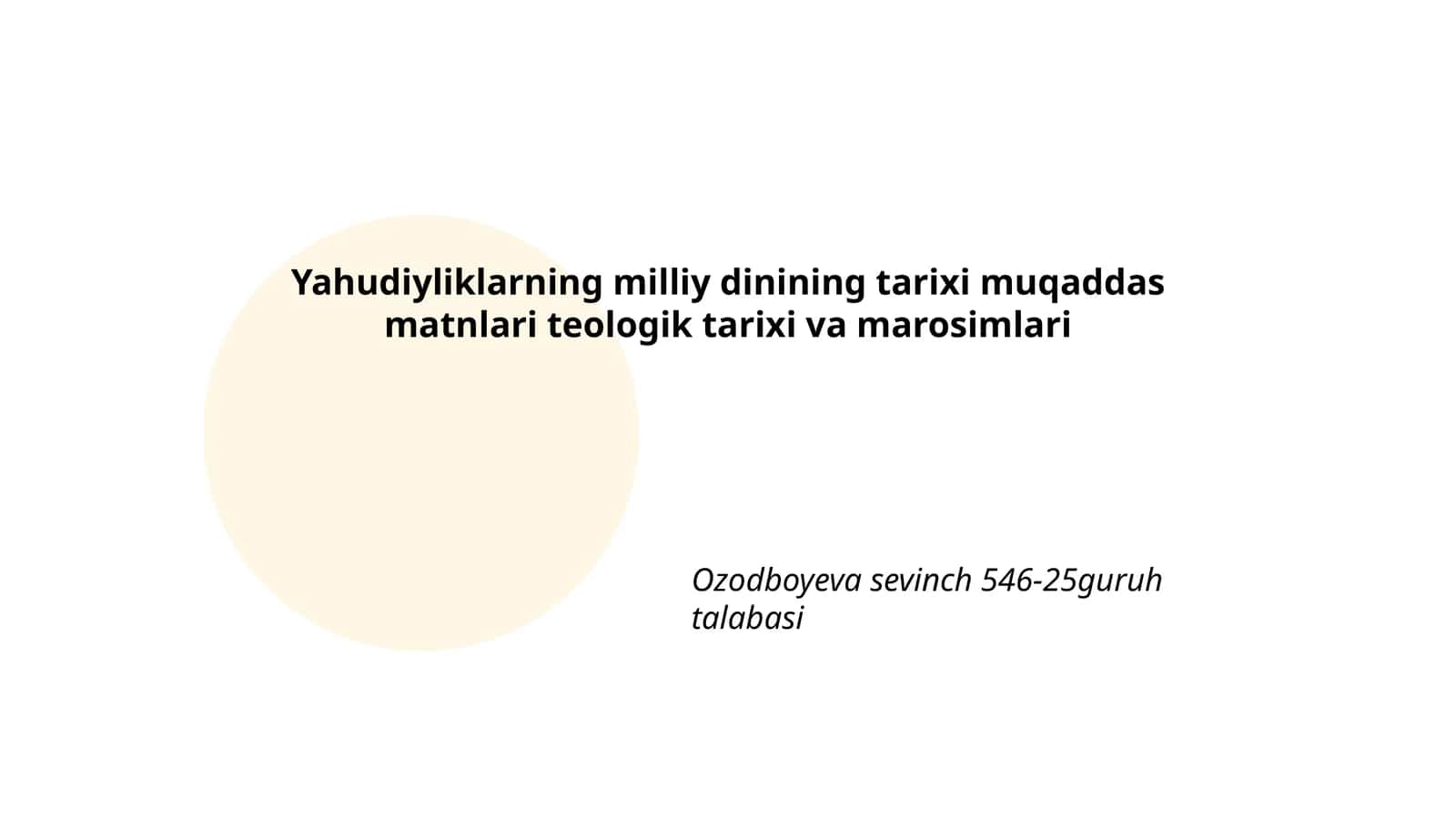 Yahudiylikning tarixi va muqaddas matnlari 1