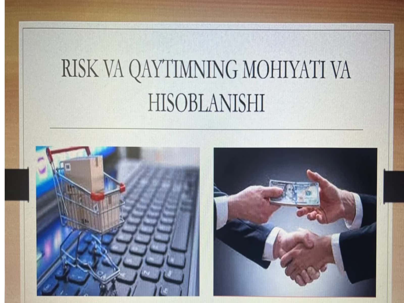 Risk va qaytimning mohiyati va ularning hisoblanishi 1
