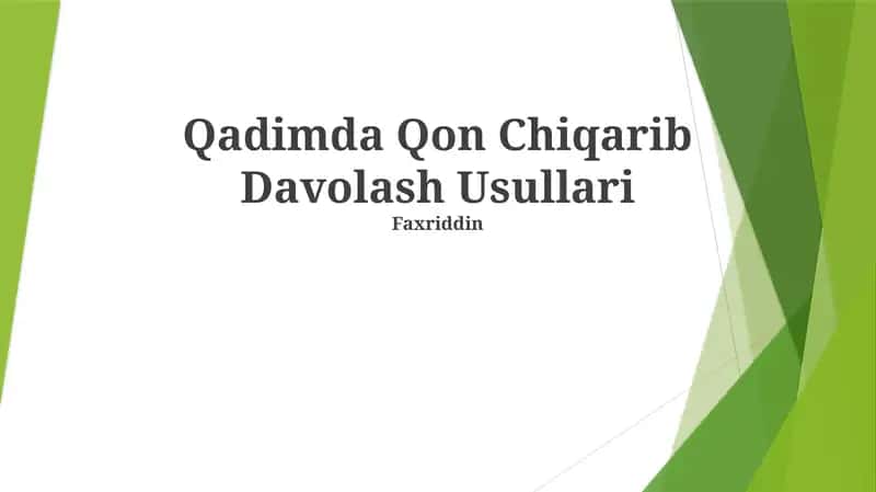 Qadimda Qon Chiqarib Davolash Usullari 1