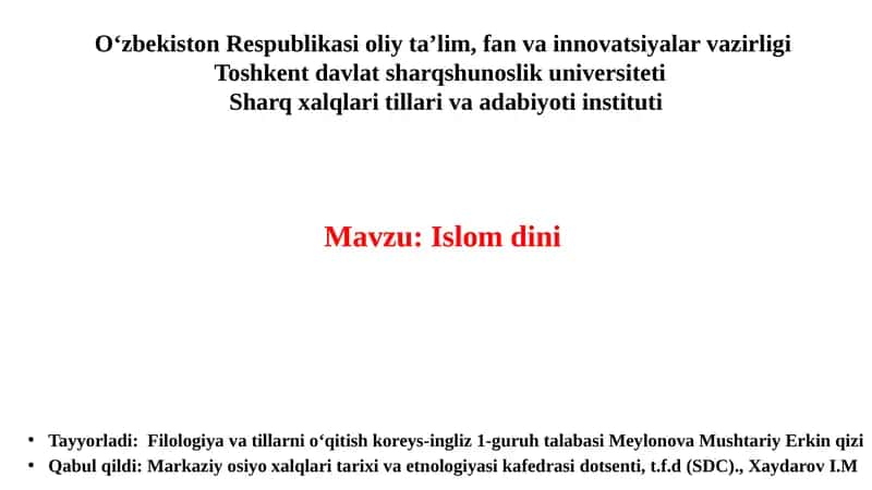 Islomdini 1