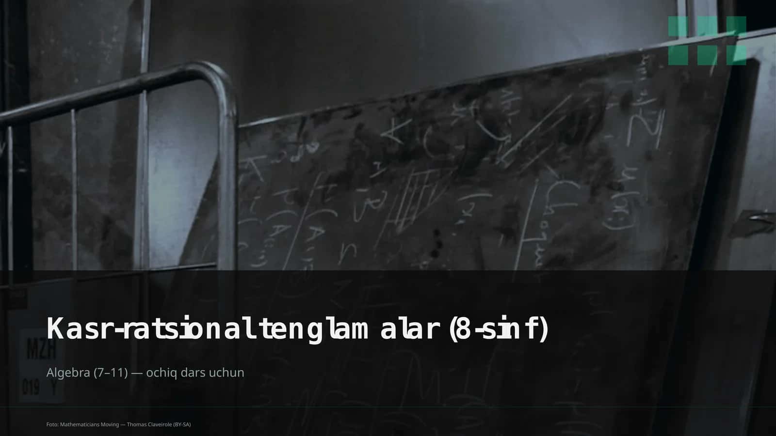 Kasr-ratsional tenglamalar (8-sinf) 1