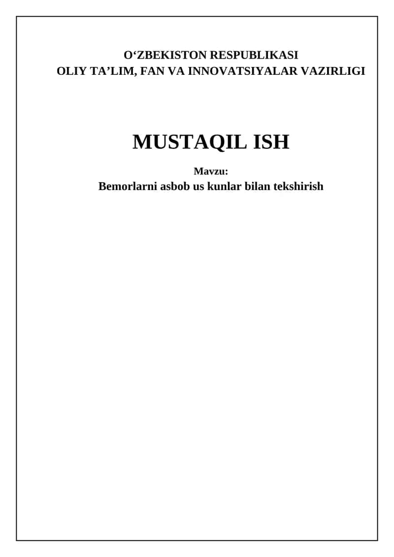 Bemorlarni asbob us kunlar bilan tekshirish 1