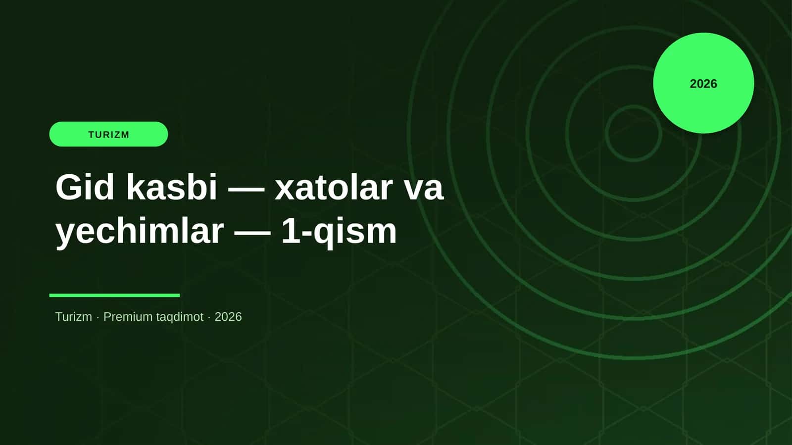 Gid kasbi — xatolar va yechimlar — 1-qism 1
