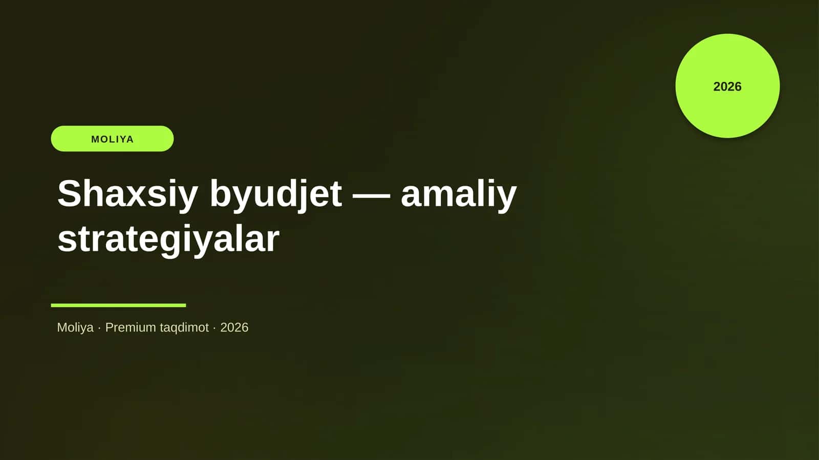 Shaxsiy byudjet — amaliy strategiyalar 1