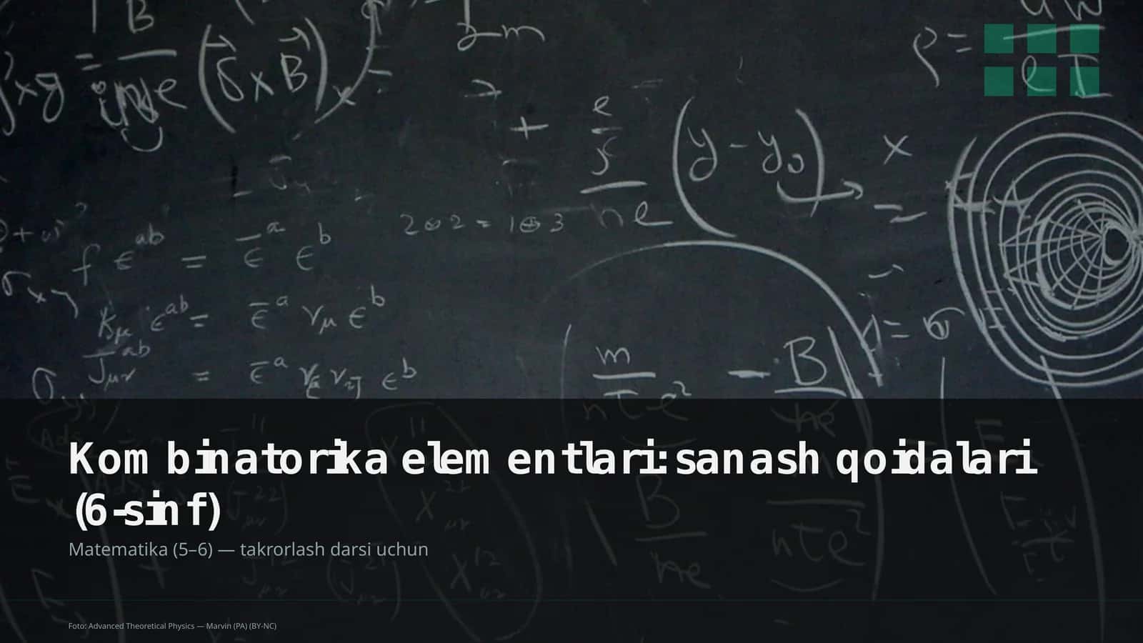 Kombinatorika elementlari: sanash qoidalari (6-sinf) 1
