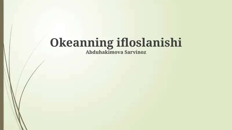 Okeanning ifloslanishi 1