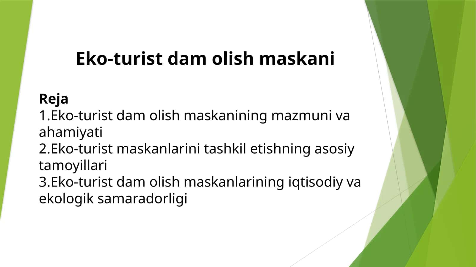 Eko-turist dam olish maskani 1