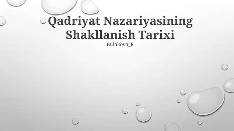 Qadriyat Nazariyasining Shakllanish Tarixi 1