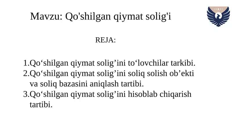 Qo‘shilgan qiymat solig‘i 1