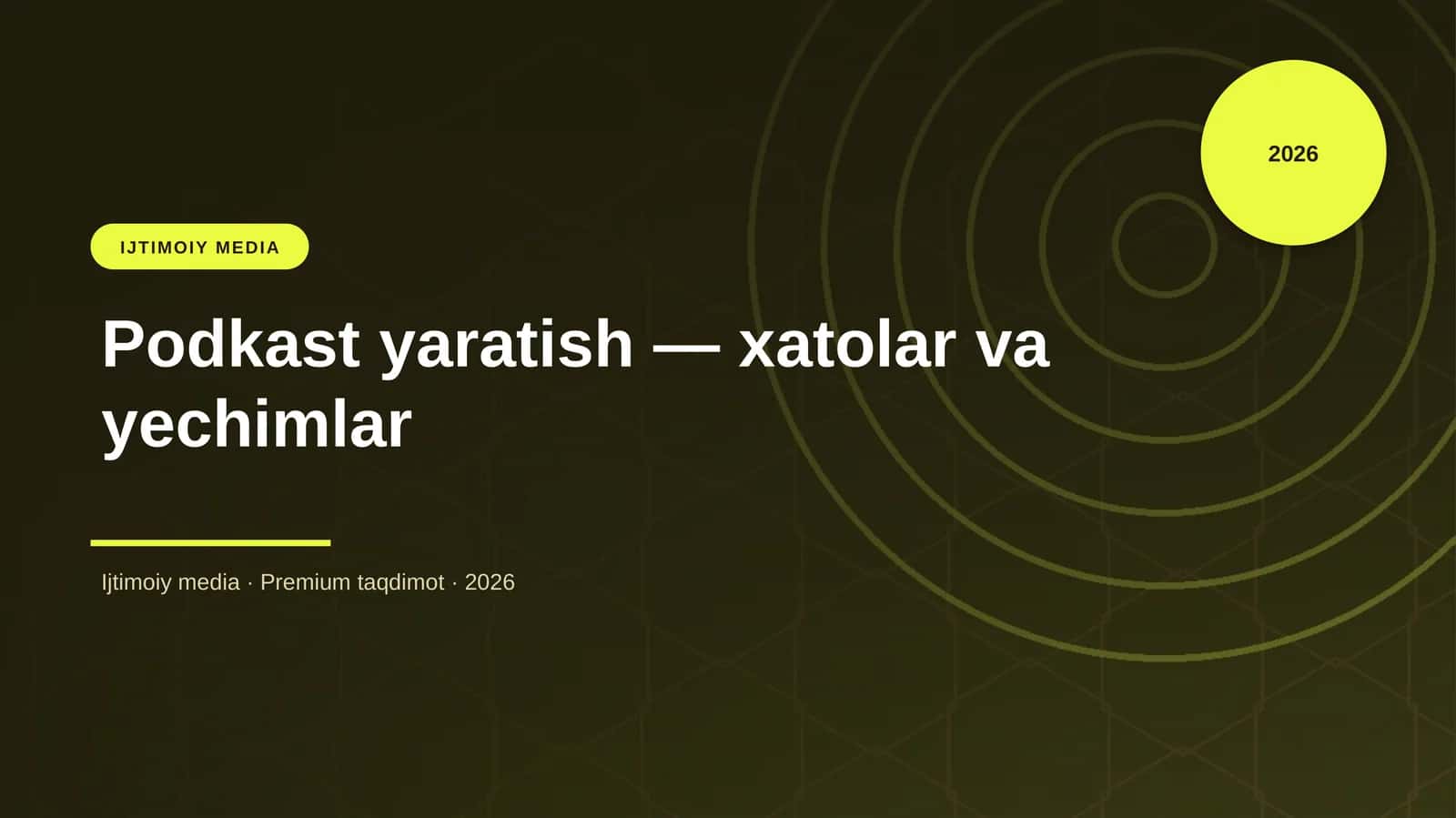 Podkast yaratish — xatolar va yechimlar 1