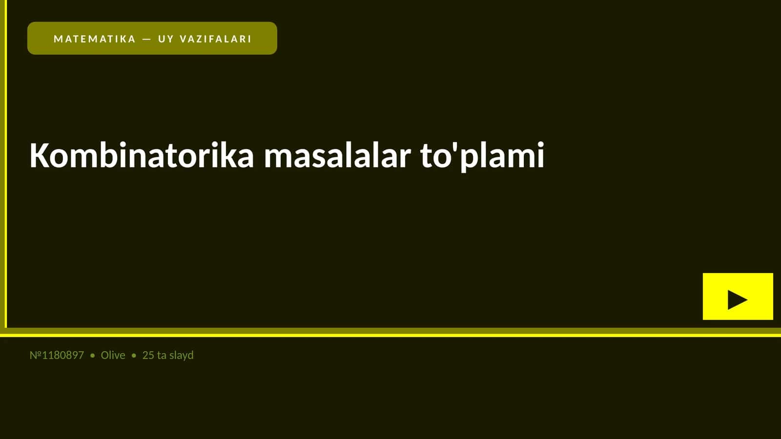 Matematika — Uy vazifalari 1