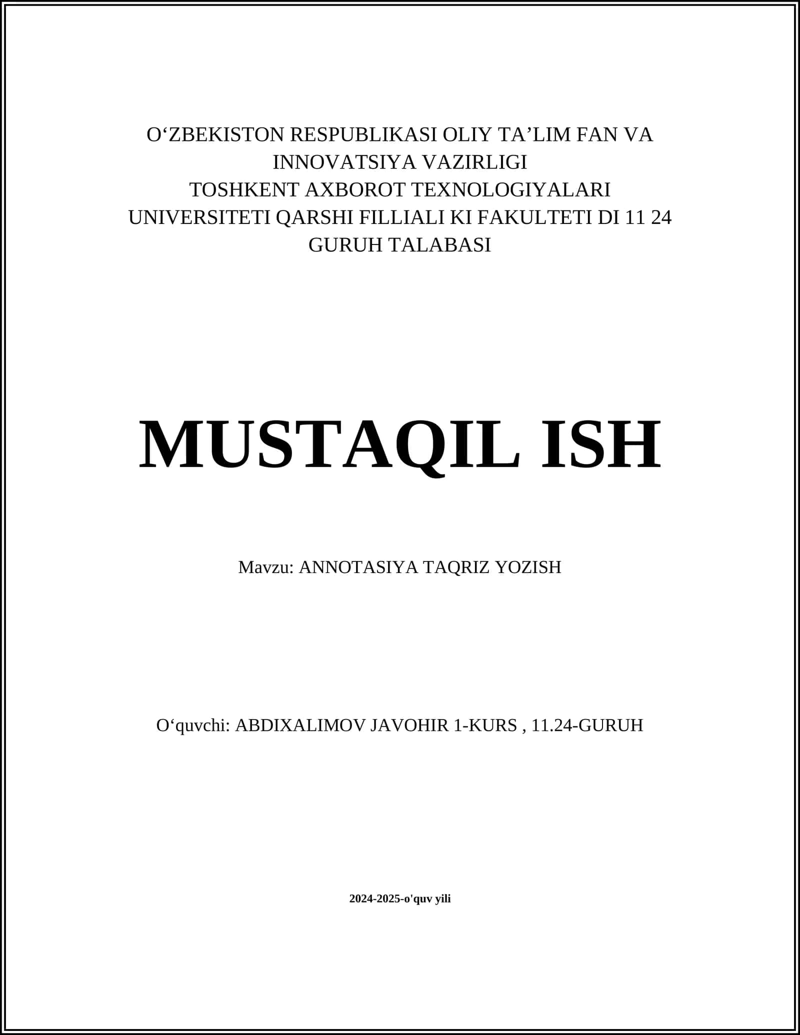 ANNOTASIYA TAQRIZ YOZISH 1