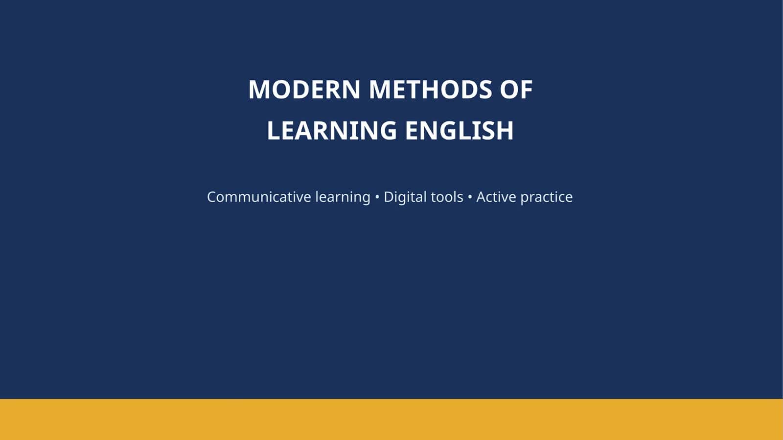 Modern Methods of Learning English 1