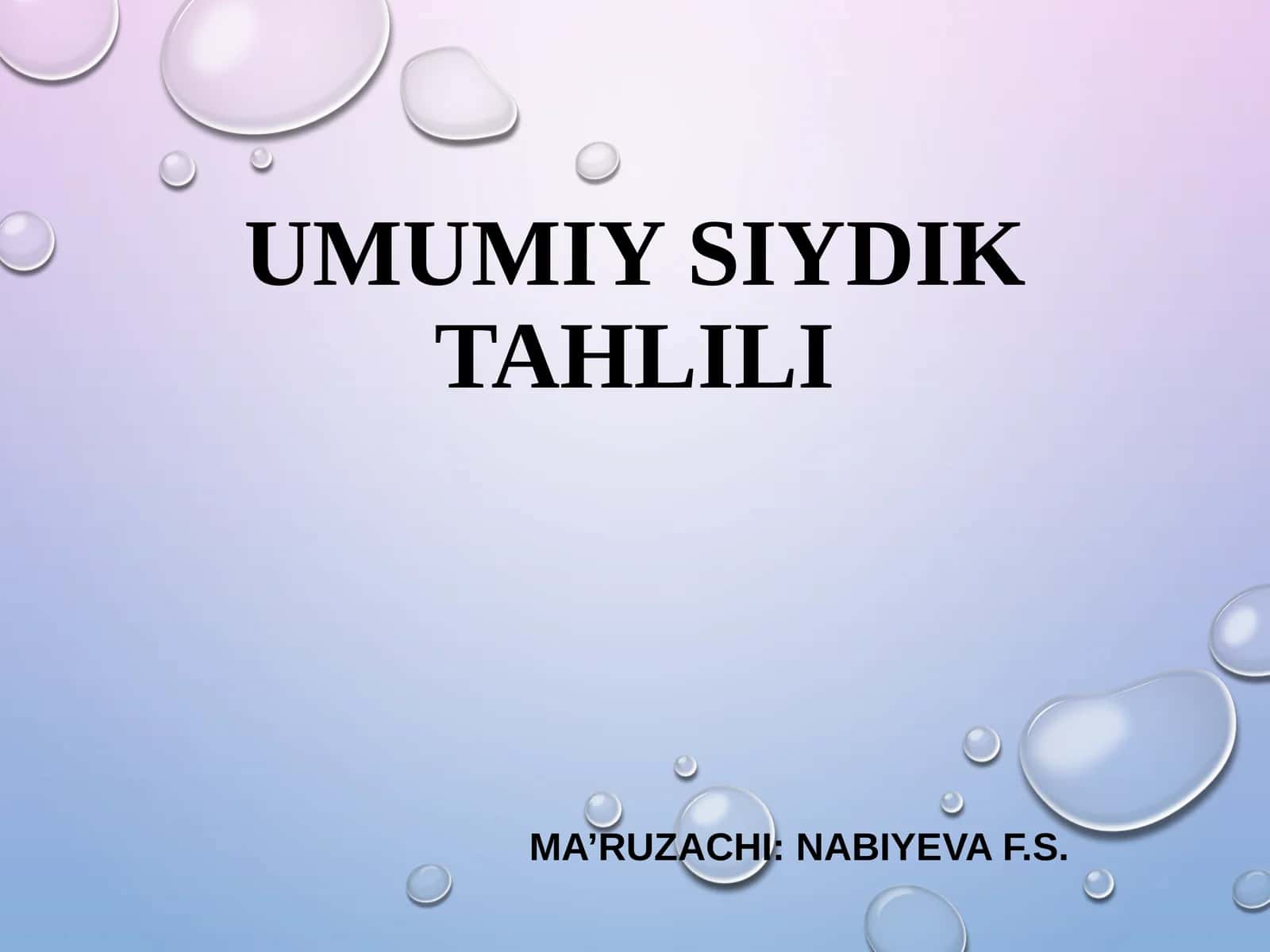 Umumiy siydik tahlili 1