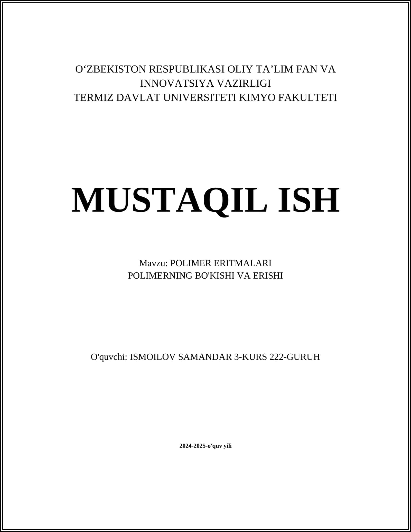 POLIMER ERITMALARI 1