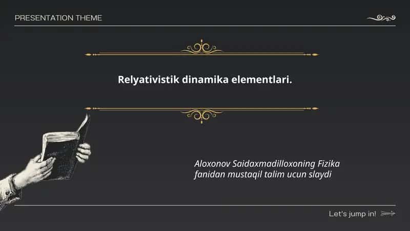 Relyativistik dinamika elementlari 1