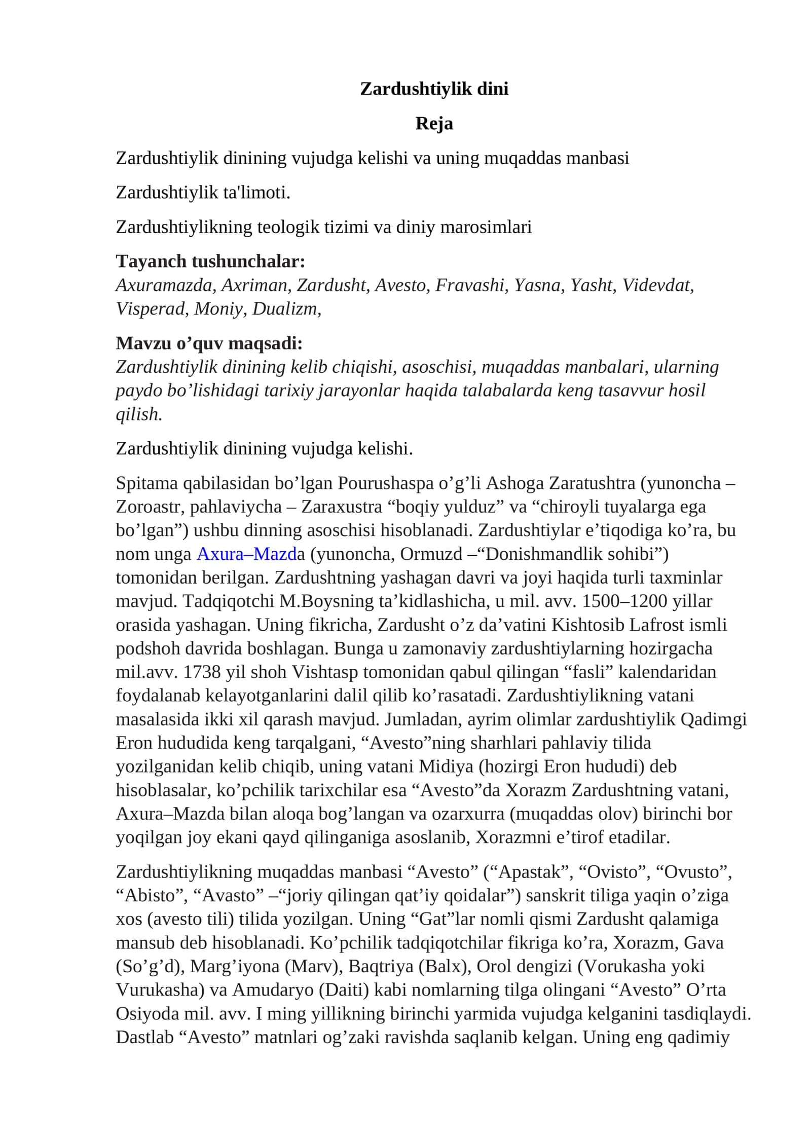 Zardushtiylik dini 1