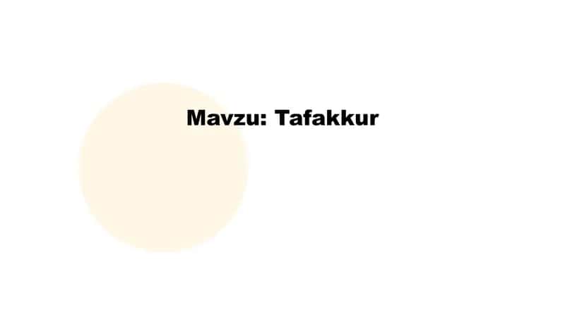 Tafakkur 1