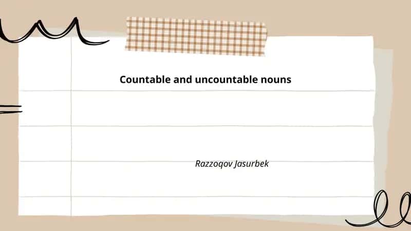 Countable and uncountable nouns 1