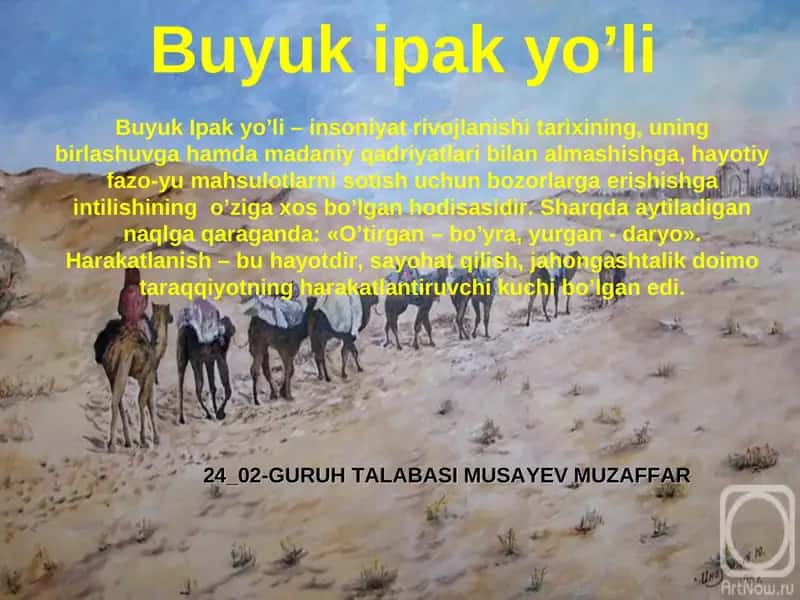 Buyuk ipak yo’li 1