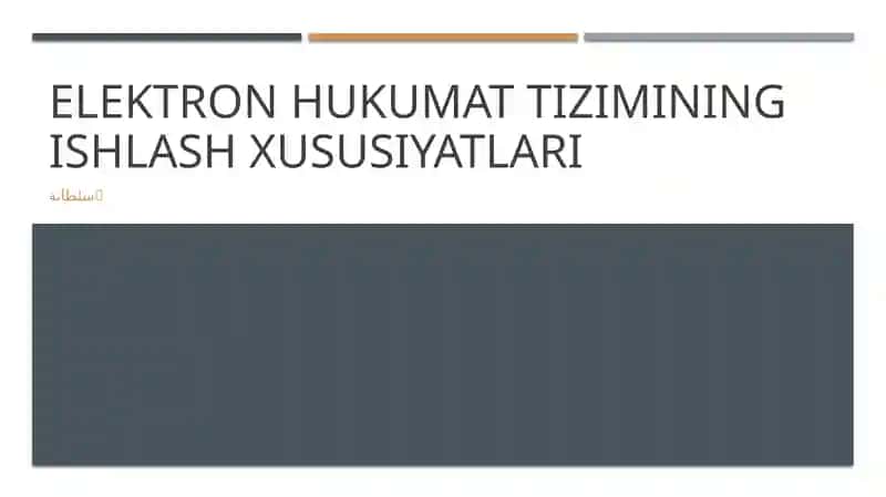 Elektron hukumat tizimining ishlash xususiyatlari