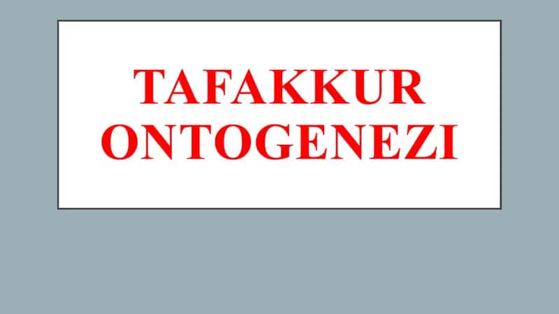 Tafakkur Ontogenez 1