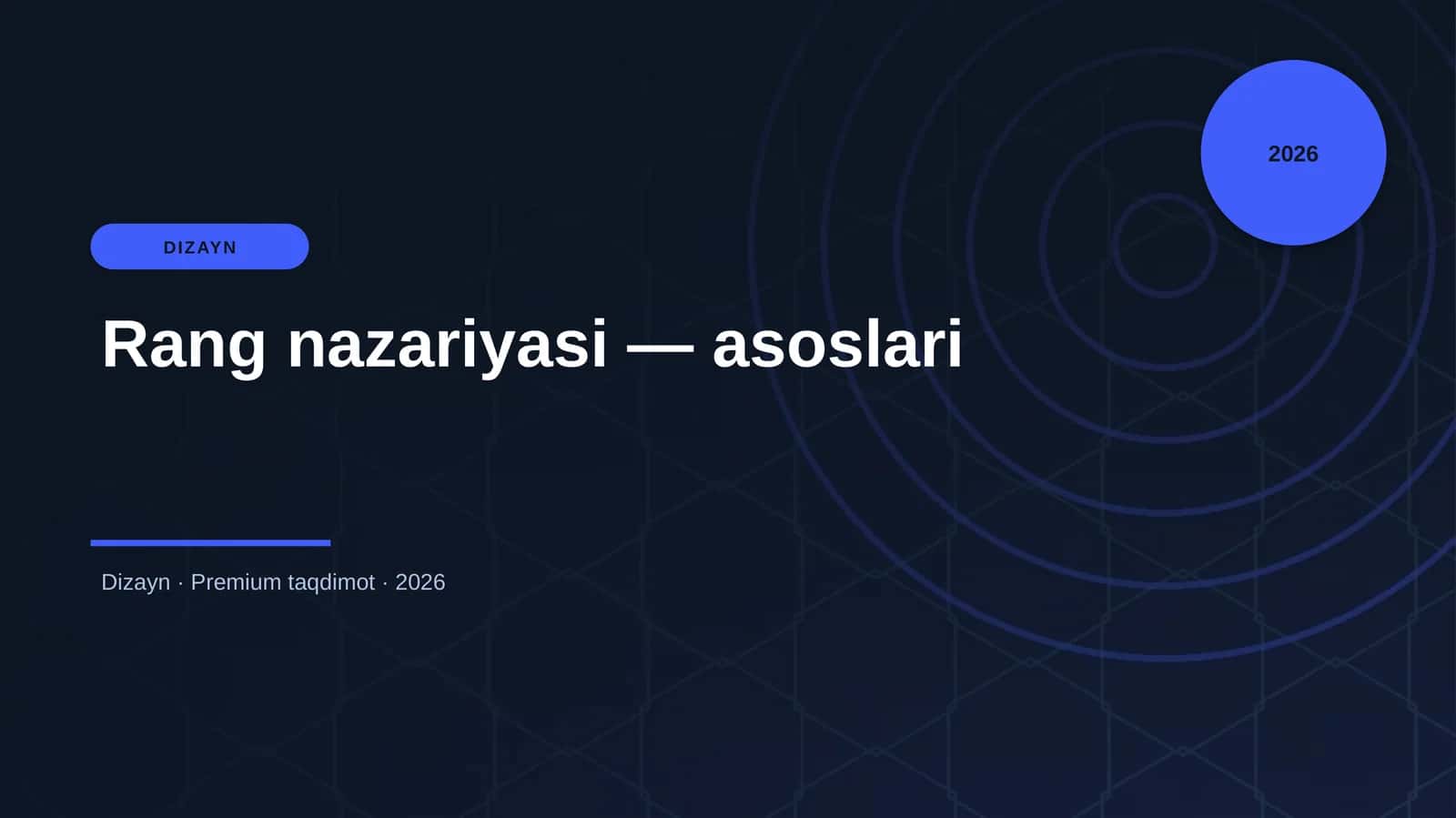 Rang nazariyasi — asoslari 1