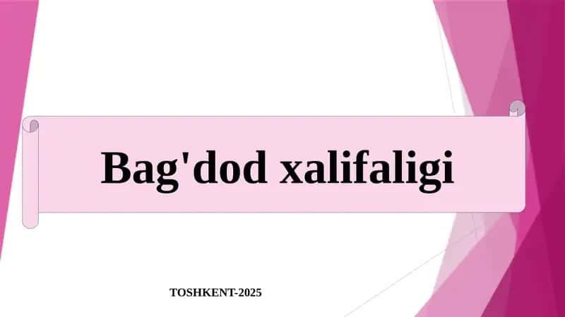 Bag'dod xalifaligi 1