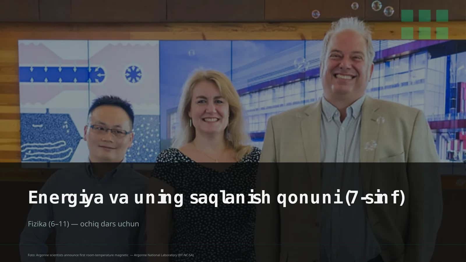 Energiya va uning saqlanish qonuni (7-sinf) 1