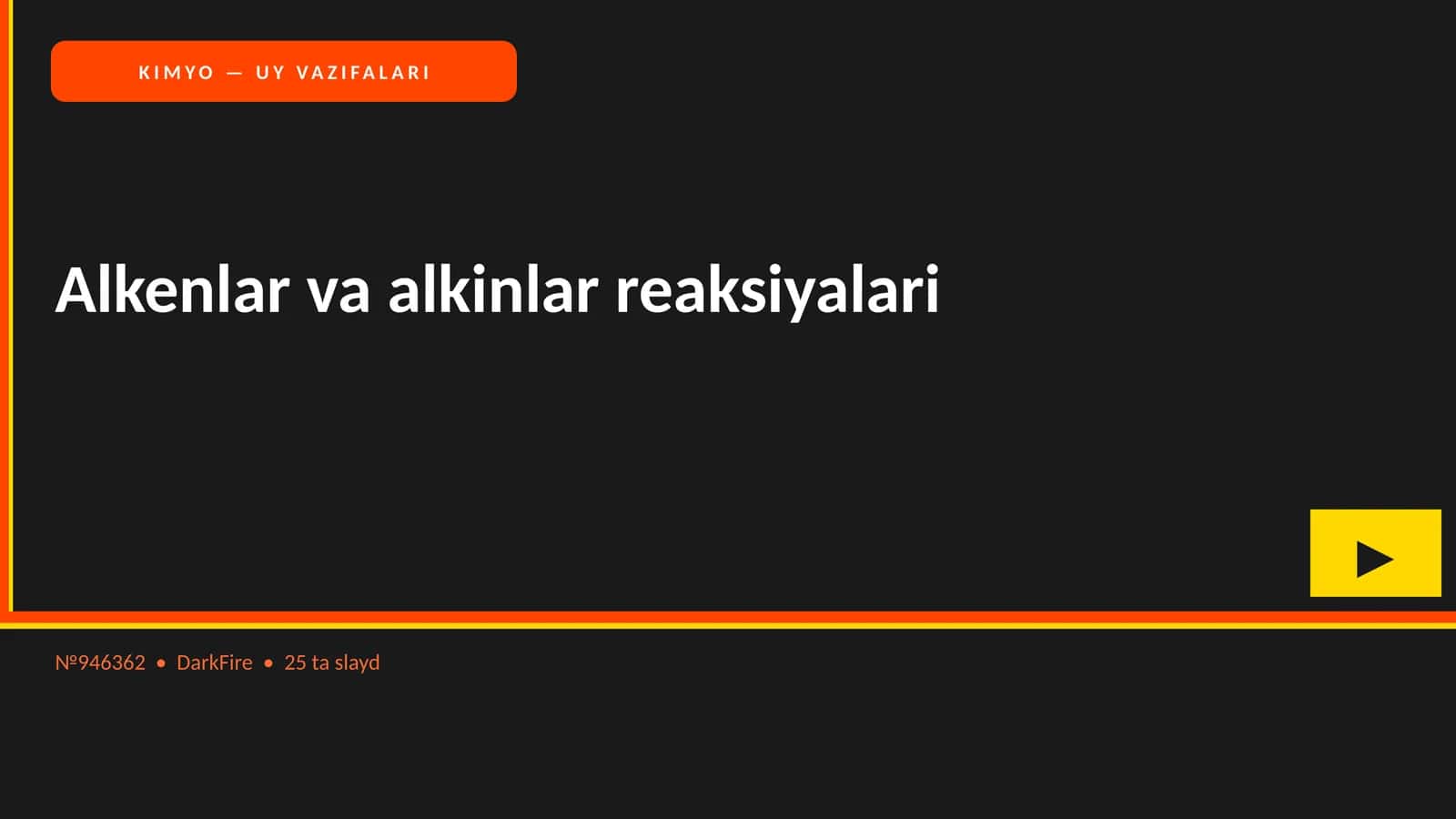 KIMYO — UY VAZIFALARI 1