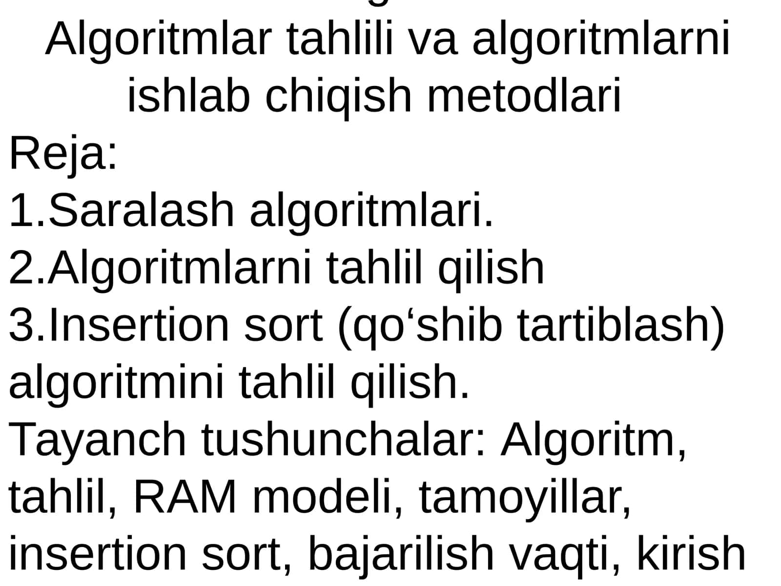 Saralash algoritmlari 1