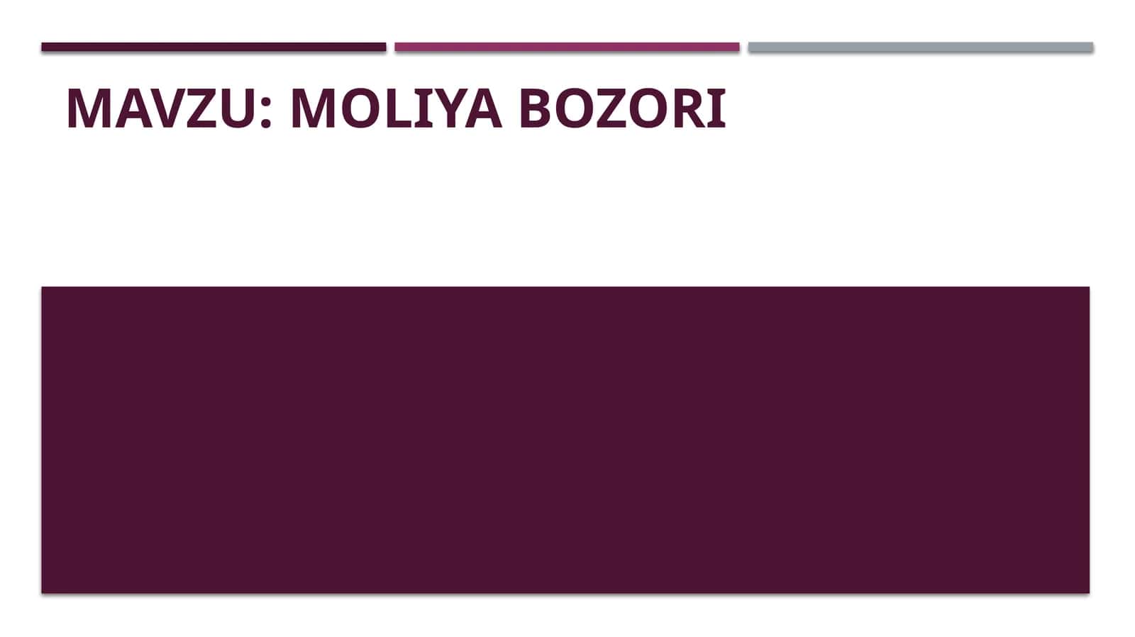 Moliya bozori 1