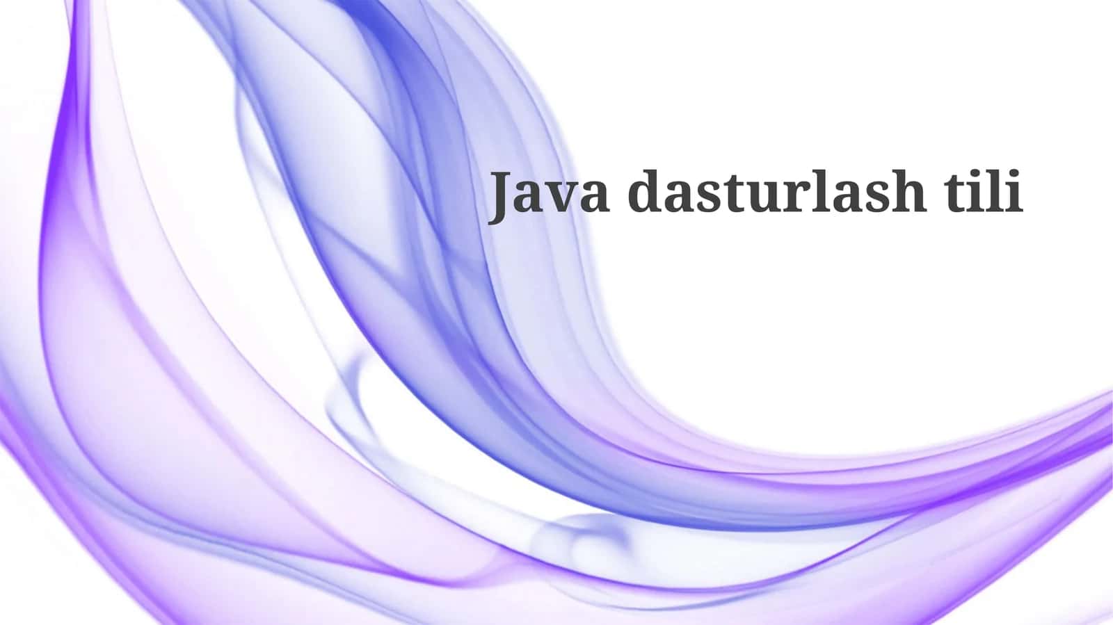 Java Asosiy Bilimlari 1