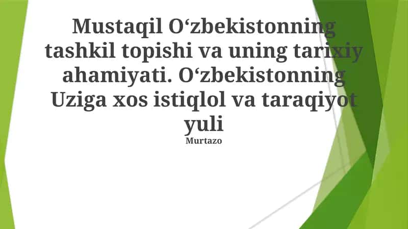 Oʻzbekistonning tarixiy ahamiyati 1