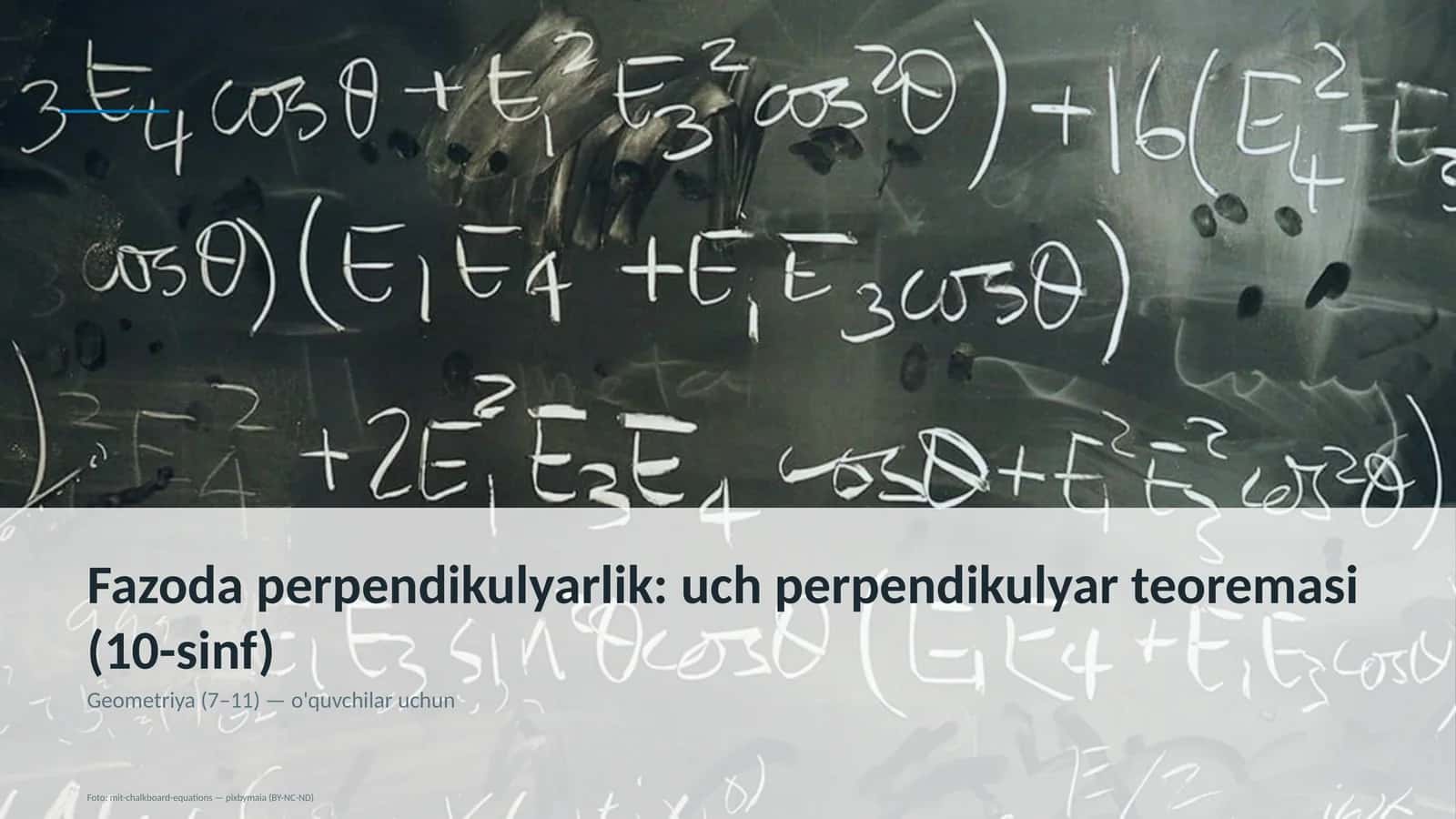 Fazoda perpendikulyarlik: uch perpendikulyar teoremasi (10-sinf) 1