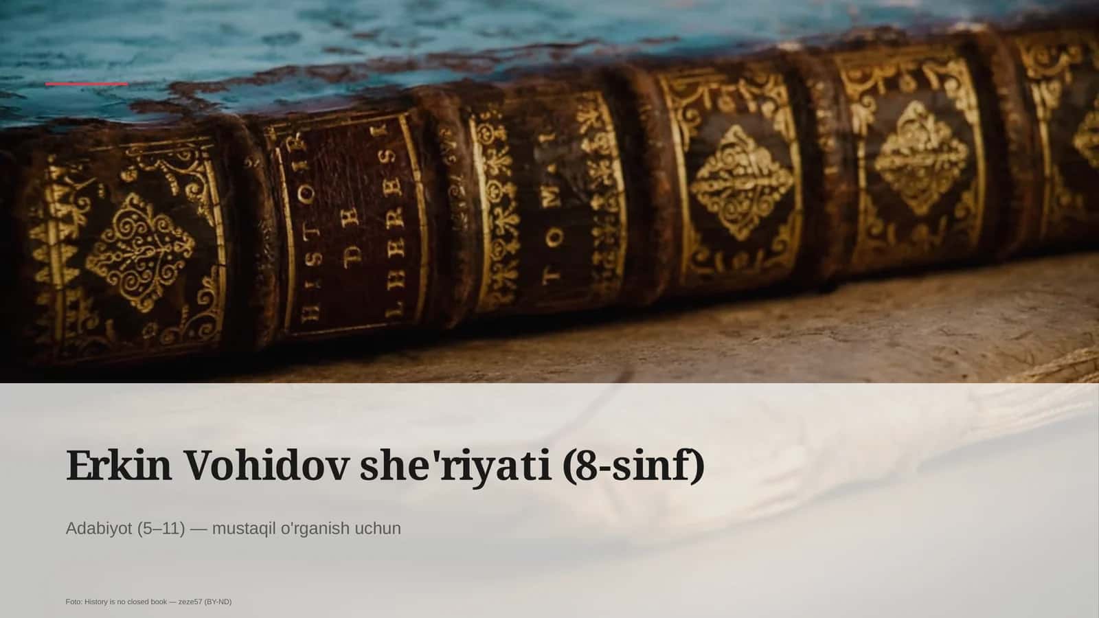Erkin Vohidov she'riyati (8-sinf) 1