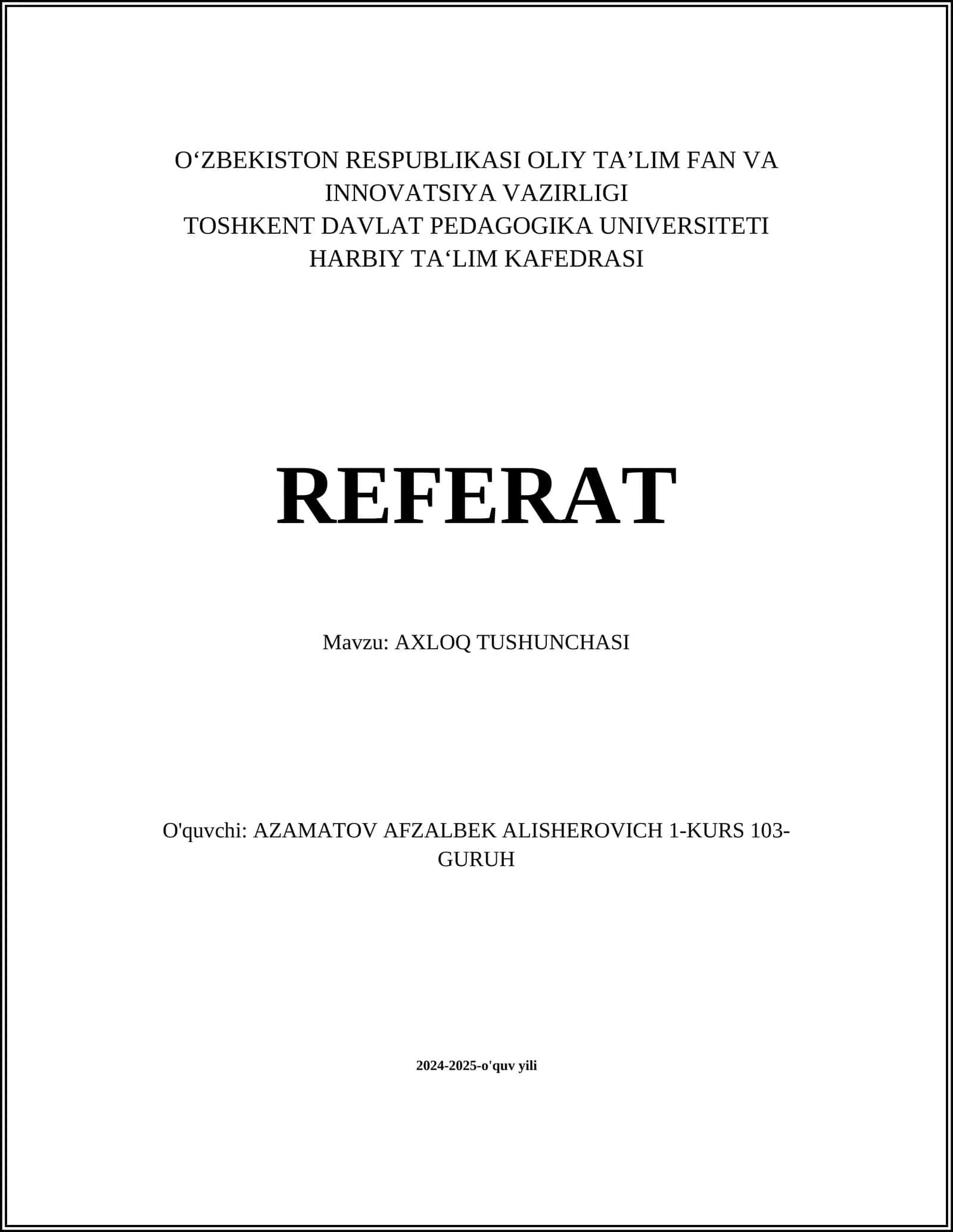 AXLOQ TUSHUNCHASI 1