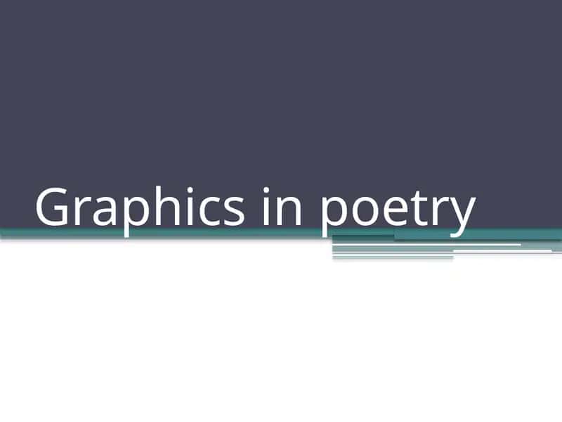 Graphics in poetry 1