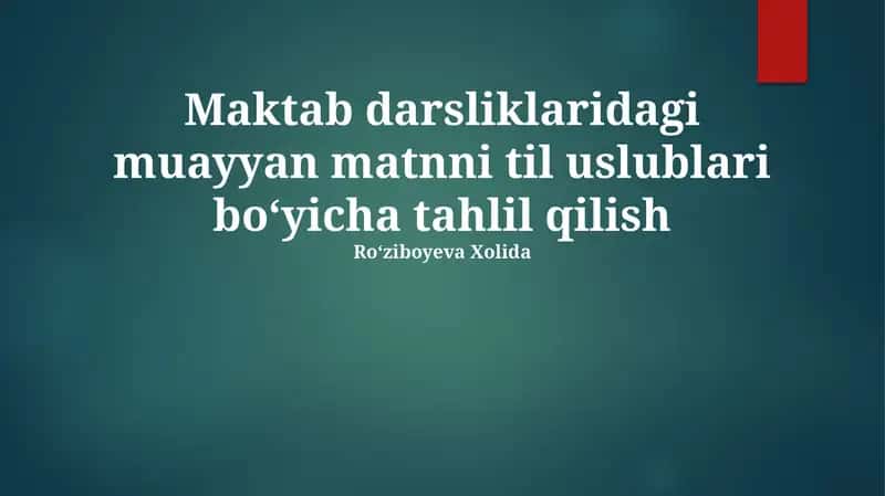 Tilning Ekspressiv Vositalari 1