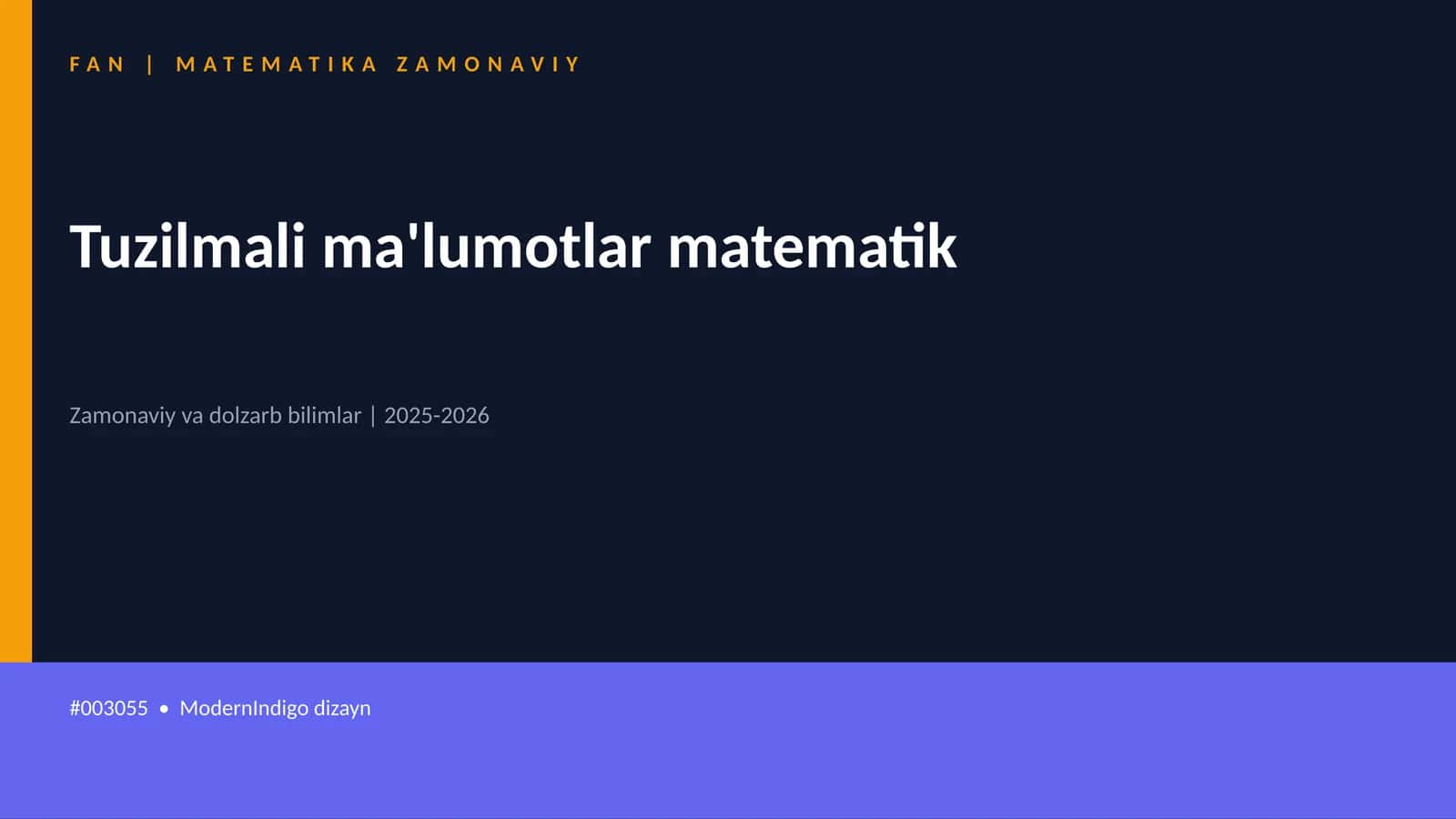 Tuzilmali ma'lumotlar matematik 1