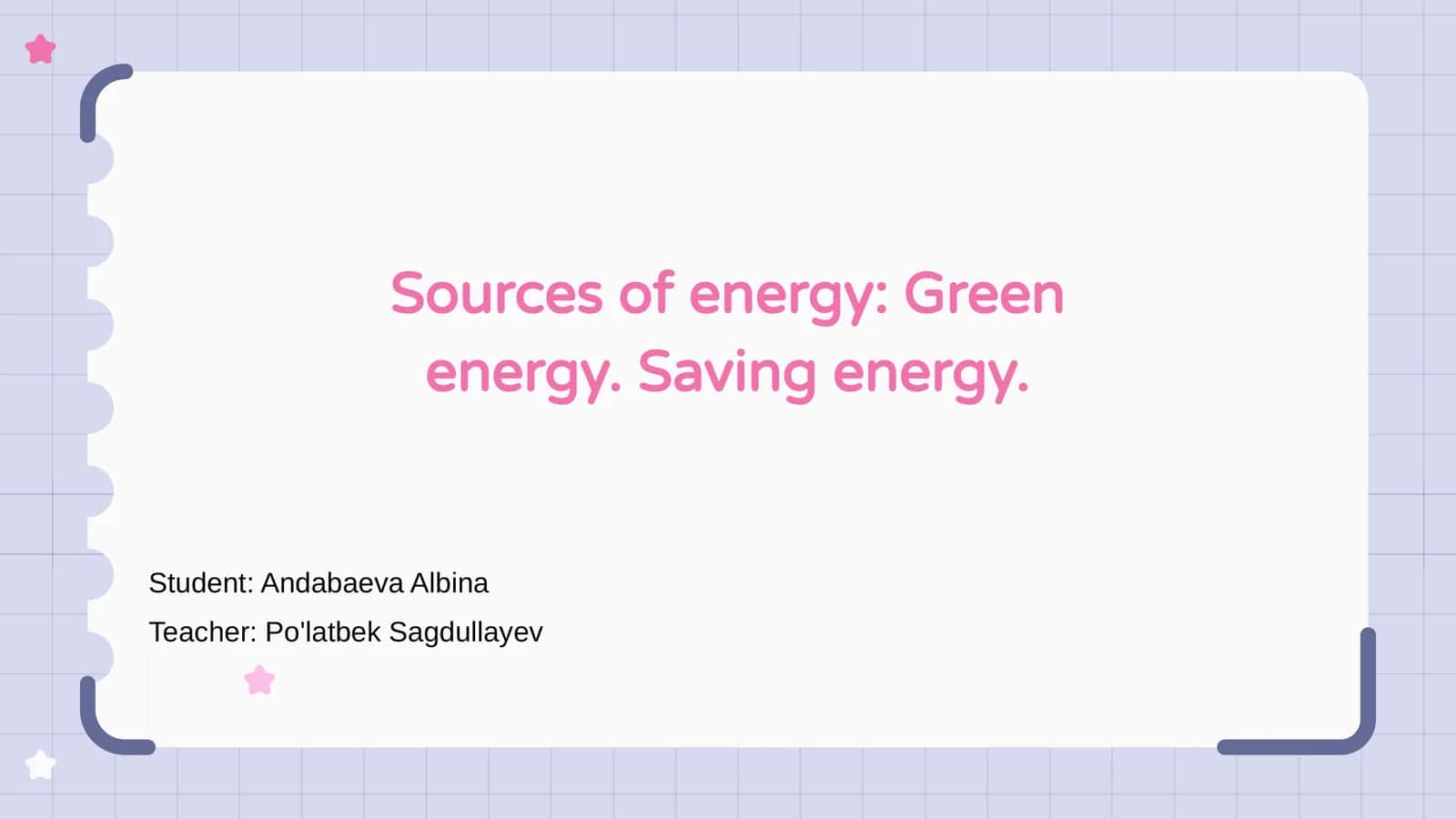Saving Energy 1