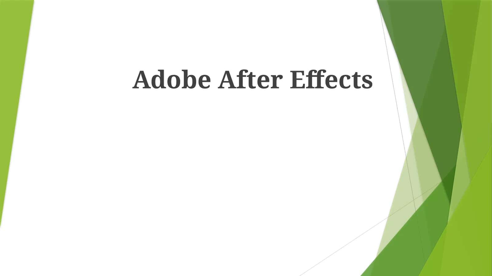 Adobe After Effects 1