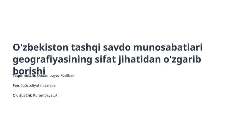 Tashqi savdo munosabatlari 1
