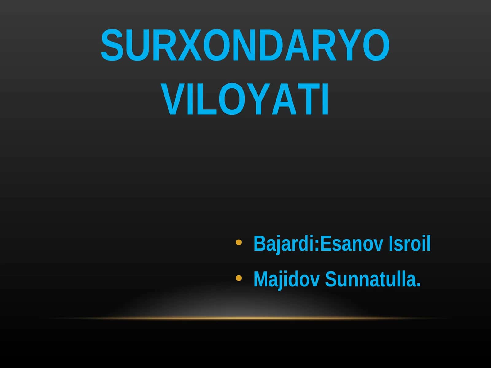 SURXONDARYO VILOYATI 1